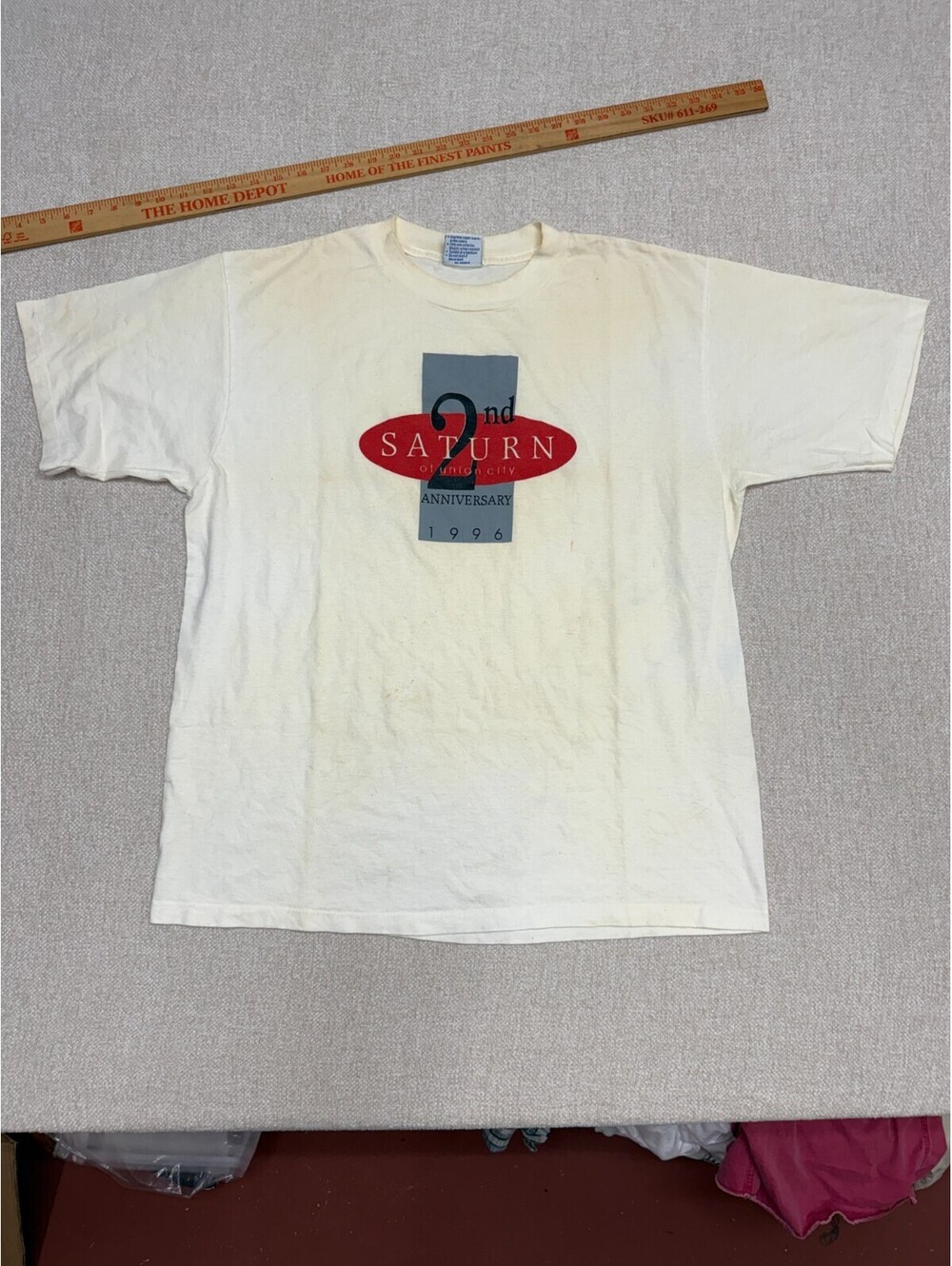 Vintage 1996 Saturn Of Union City 2nd Anniversary Graphic T-Shirt Mens Size XL